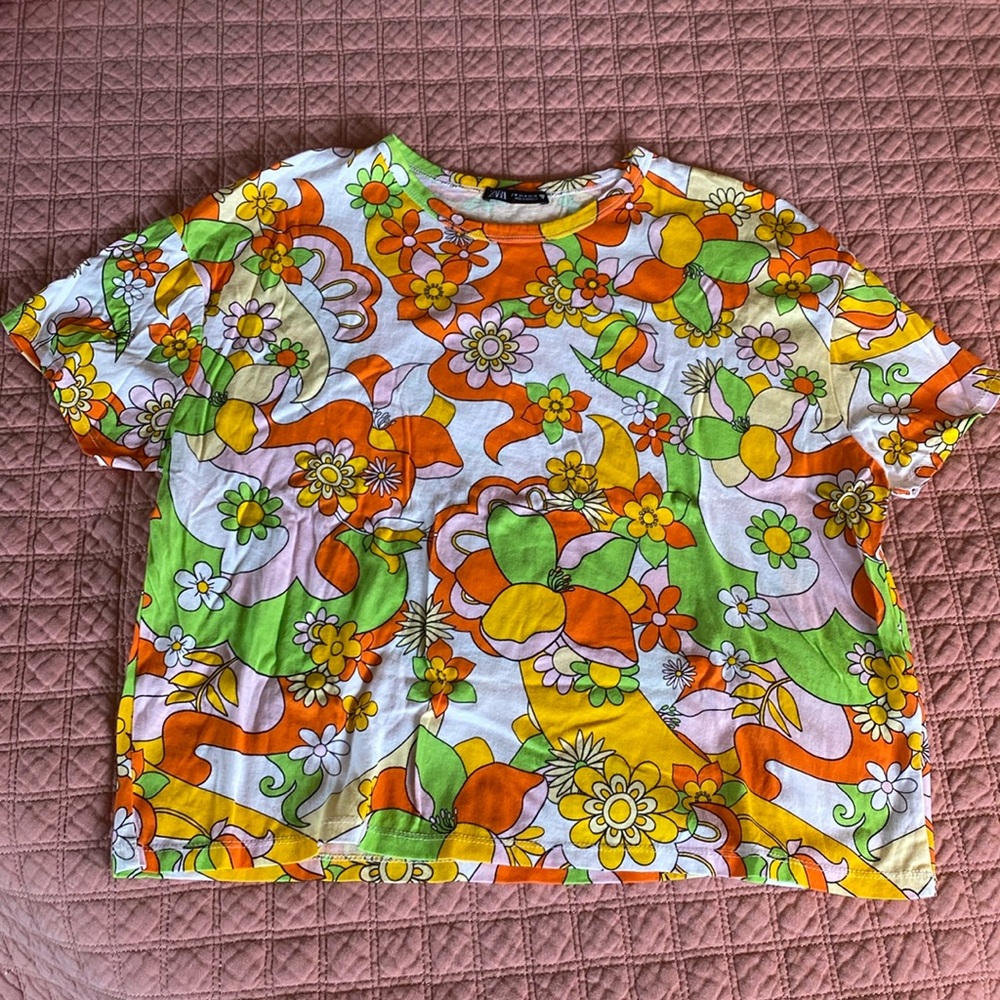 Zara Funky Floral T-shirt